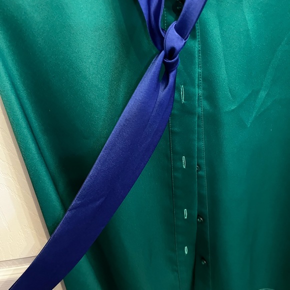 Nipon Boutique Separates Colourblock Sleeveless Faux Satin Button down Shirt - Picture 13 of 13